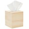 Unfinished Wood Tissue Box Cover for DIY Crafts, Square Wooden Holder with Slide Out Bottom for Home Decor (5 x 5.8 In)